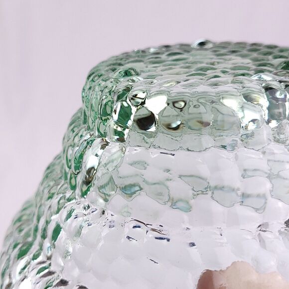 Heavy Aqua Glass Funnel Styled Bubble Glass Small Bowl - Picture 6 of 6